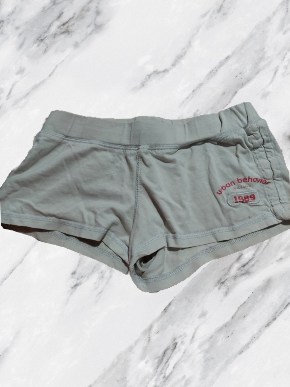 Y2K Urban Behavior Booty Shorts with Pink Logo